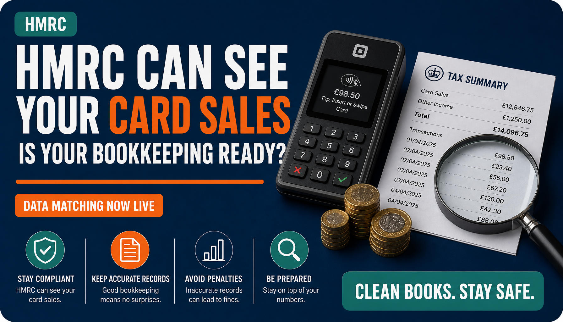 HMRC Is Matching Your Card Sales and Bank Data — Is Your Bookkeeping Ready?