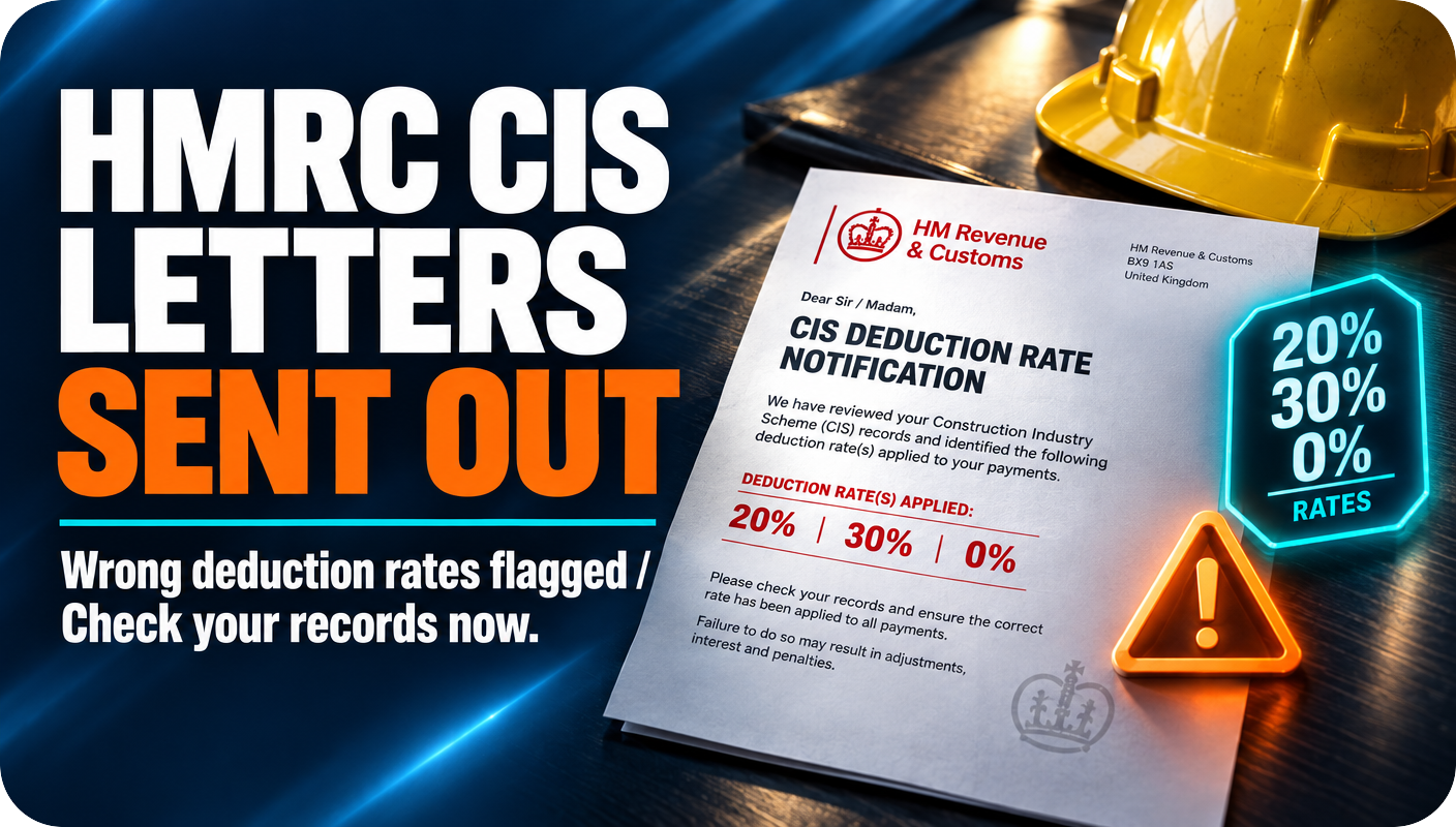 HMRC Is Writing to CIS Contractors About Wrong Deduction Rates, Are You Affected?