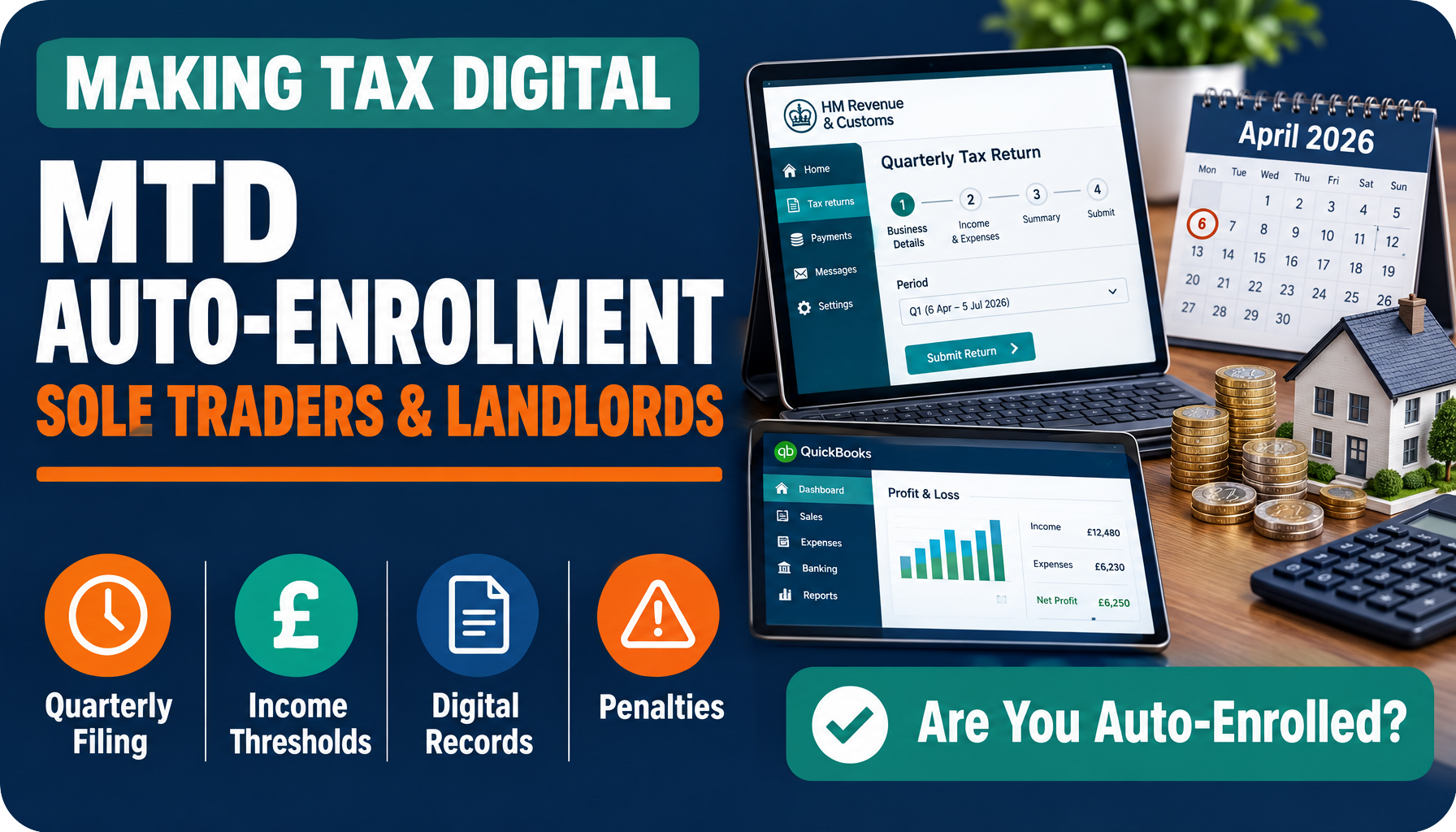 HMRC MTD Auto-Enrolment, What Sole Traders and Landlords Need to Know